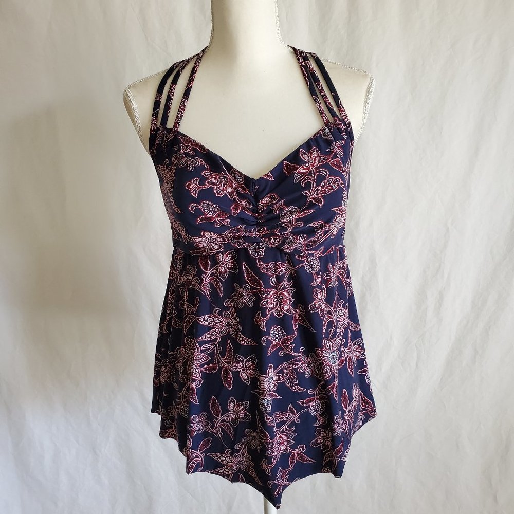 Halter Neck Pointed Front Tankini Top